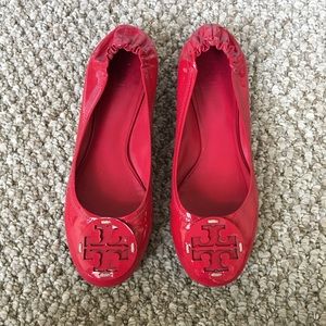 Tory Burch Reva Patent Leather Magenta Flats
